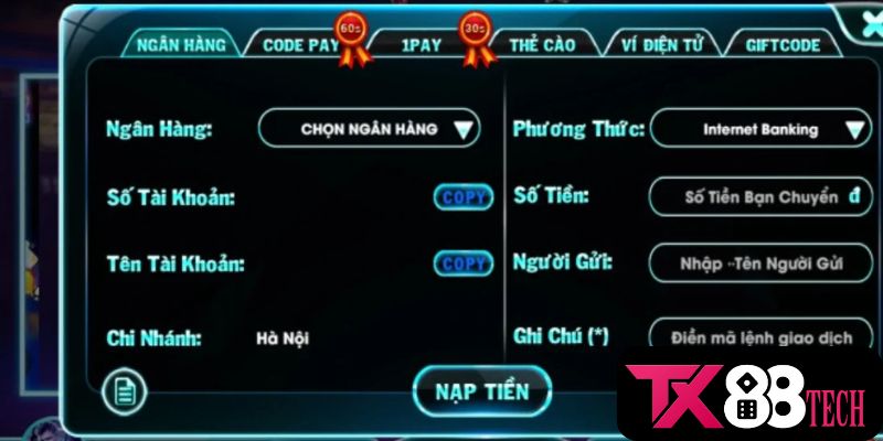 Cách thức chuyển vốn đơn giản nhất tại TX88 Cách thức chuyển vốn đơn giản nhất tại TX88
